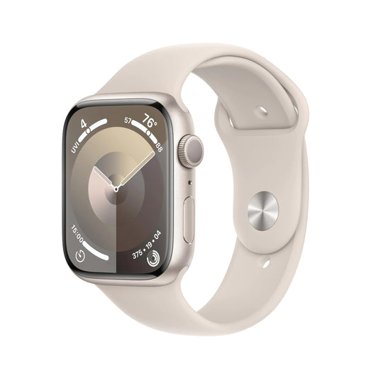 Apple Watch Series 9 [GPS  45mm] - Starlight Aluminum Case with Starlight Sport Band M/L (Renewed)